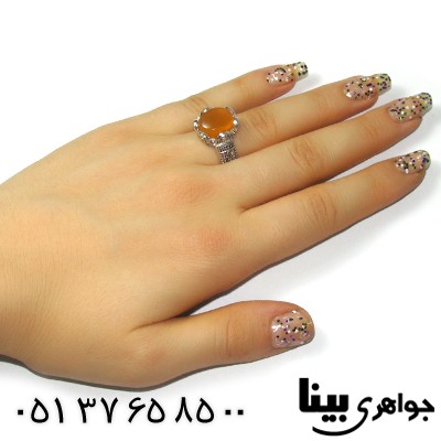 انگشتر عقیق یمنی عالی رادیوم لوکس _کد:8966