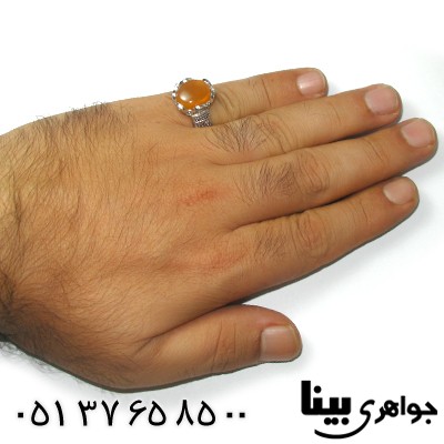 انگشتر عقیق یمنی عالی رادیوم لوکس _کد:8966
