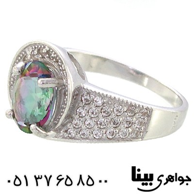 انگشتر توپاز هفت رنگ زنانه رادیوم لوکس _کد:8977
