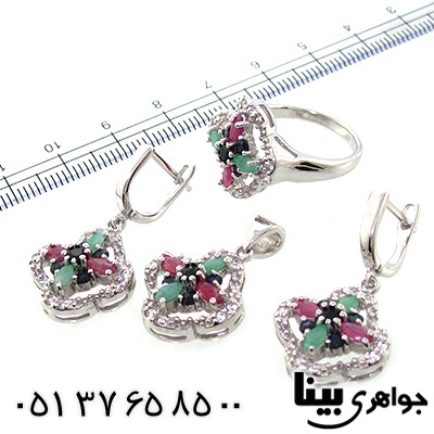 سرویس چند جواهر یاقوت و زمرد زنانه مدل نانسی _کد:8980