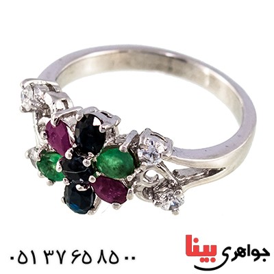 سرویس چند جواهر یاقوت و زمرد زنانه مدل ساحل _کد:8985