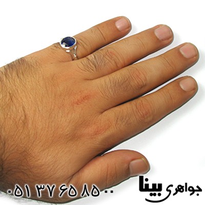 انگشتر یاقوت کبود زلال عالی مردانه رادیوم لوکس _کد:8986