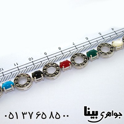 دستبند چند جواهر عقیق، جید و صدف زنانه مارکازیتی _کد:8991