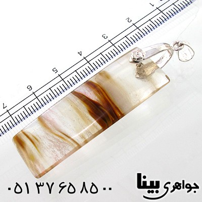 گردنبند کوارتز مستطیلی درشت با طرح های کمیاب و خاص سنگ درمانی _کد:8996