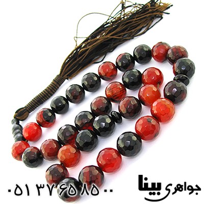تسبیح عقیق سلیمانی عالی 33 دانه ای درشت 78 گرمی تراش دار _کد:9002
