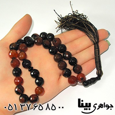 تسبیح عقیق سلیمانی عالی 33 دانه ای درشت 78 گرمی تراش دار _کد:9002