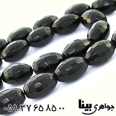 تسبیح عقیق سیاه (اونیکس) 33 دانه ای هلی تراش دار _کد:9004
