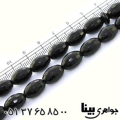 تسبیح عقیق سیاه (اونیکس) 33 دانه ای هلی تراش دار _کد:9004