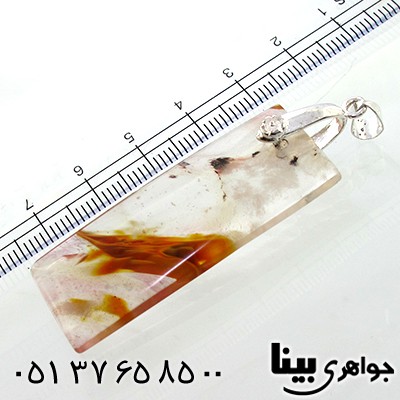 گردنبند کوارتز مستطیلی درشت با طرح های کمیاب و خاص سنگ درمانی _کد:9009