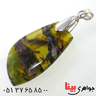 گردنبند یشم شجری راف مناسب سنگ درمانی _کد:9029