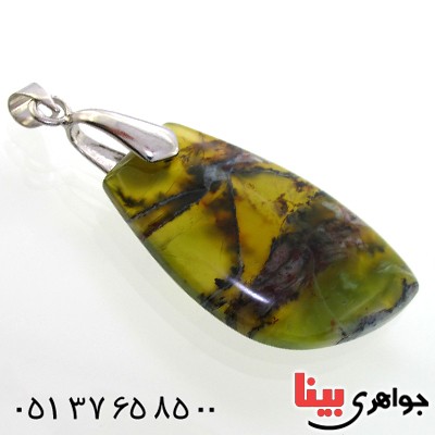 گردنبند یشم شجری راف مناسب سنگ درمانی _کد:9029