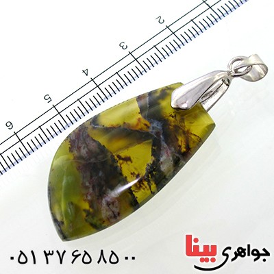 گردنبند یشم شجری راف مناسب سنگ درمانی _کد:9029