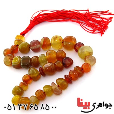 تسبیح عقیق 33 دانه ای تراش راف _کد:9034