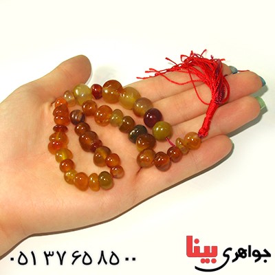 تسبیح عقیق 33 دانه ای تراش راف _کد:9034