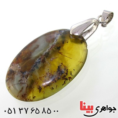 گردنبند یشم شجری بیضی مناسب سنگ درمانی _کد:9041