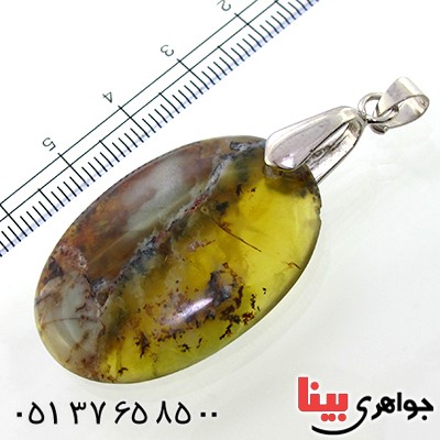 گردنبند یشم شجری بیضی مناسب سنگ درمانی _کد:9041