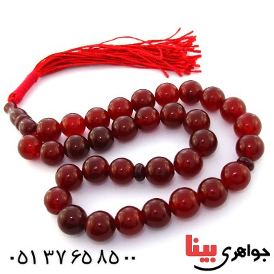تسبیح جید قرمز عالی 33 دانه ای خوشرنگ _کد:9043