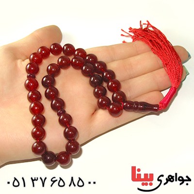 تسبیح جید قرمز عالی 33 دانه ای خوشرنگ _کد:9043