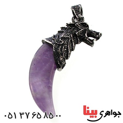 گردنبند آمتیست مدل اژدها خاص سنگ درمانی _کد:9049