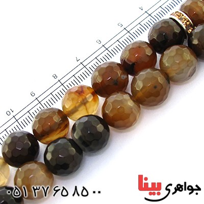 تسبیح کوارتز دودی عالی 33 دانه ای تراش دار درشت فاخر _کد:9052