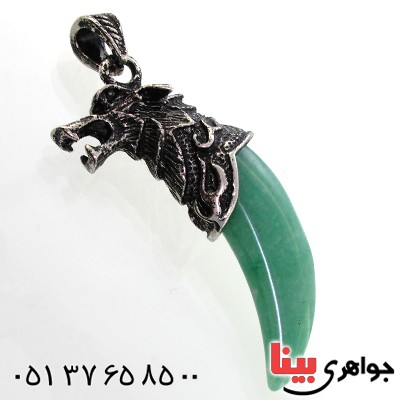 گردنبند یشم مدل اژدها خاص سنگ درمانی _کد:9056