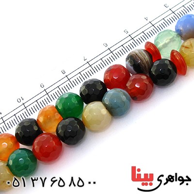 تسبیح چند جواهر عقیق و جید عالی 33 دانه ای درشت آرامش تراش دار _کد:9061