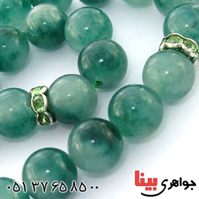 تسبیح جید سبز ۳۳ دانه ای کروی _کد:9067