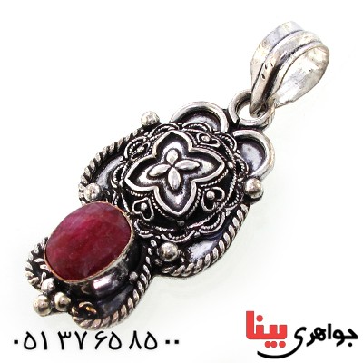 گردنبند یاقوت سرخ با طرح و نقش زیبا _کد:9070