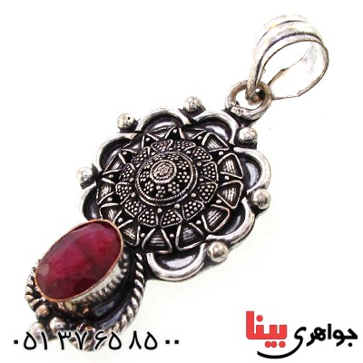 گردنبند یاقوت سرخ با طرح و نقش زیبا _کد:9070