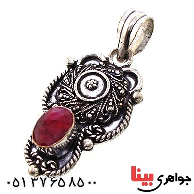 گردنبند یاقوت سرخ با طرح و نقش زیبا _کد:9070