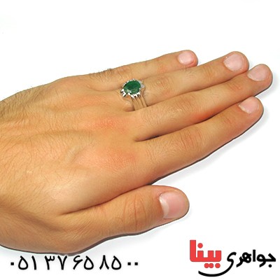 انگشتر زمرد زامبیا مردانه کلاسیک رادیوم لوکس _کد:9073