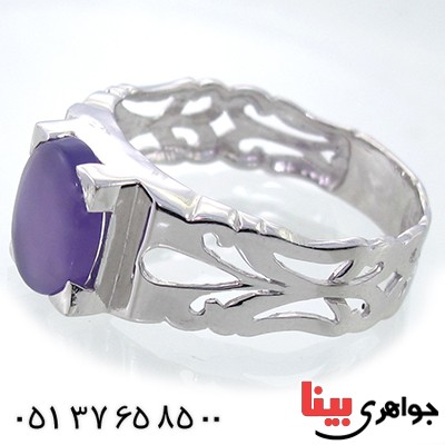 انگشتر عقیق یمنی کبود بسیار عالی مردانه کلاسیک رادیوم لوکس _کد:9075