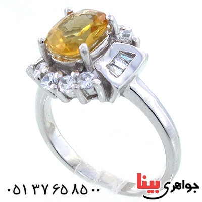 انگشتر سیترین شفاف زنانه رادیوم لوکس _کد:9076