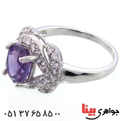 انگشتر آمتیست شفاف زنانه رادیوم لوکس _کد:9078