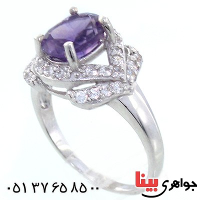 انگشتر آمتیست شفاف زنانه رادیوم لوکس _کد:9078