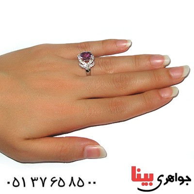 انگشتر آمتیست شفاف زنانه رادیوم لوکس _کد:9078