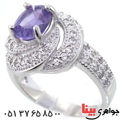 انگشتر آمتیست شفاف زنانه رادیوم لوکس مدل پیچ _کد:9082