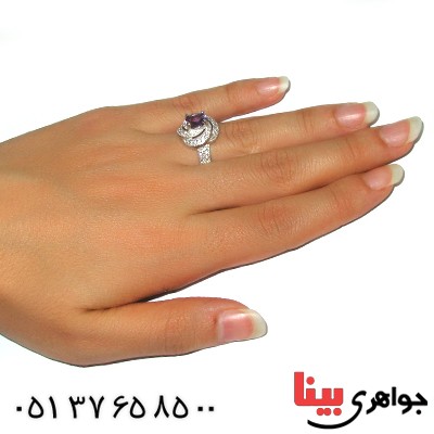 انگشتر آمتیست شفاف زنانه رادیوم لوکس مدل پیچ _کد:9082