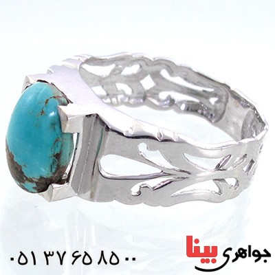 انگشتر فیروزه نیشابوری مردانه کلاسیک رادیوم لوکس _کد:9086