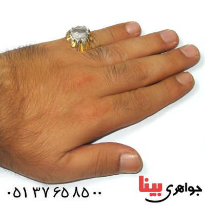 انگشتر در نجف مردانه درشت اسلیمی دور اشکی طلایی رادیوم لوکس _کد:9090