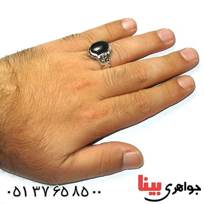 انگشتر عقیق یمنی جزع یمانی مردانه رادیوم لوکس مدل مدرن _کد:9091