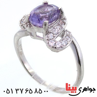 انگشتر آمتیست شفاف زنانه رادیوم لوکس مدل مینو _کد:9092