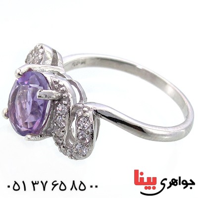 انگشتر آمتیست شفاف زنانه رادیوم لوکس مدل مینو _کد:9092
