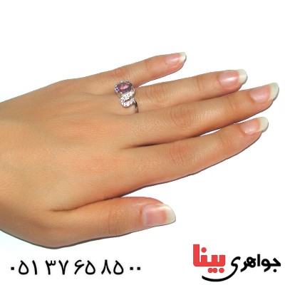 انگشتر آمتیست شفاف زنانه رادیوم لوکس مدل مینو _کد:9092