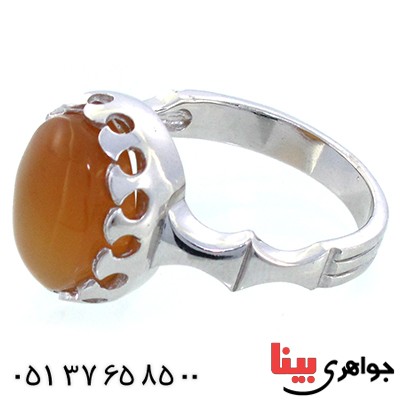انگشتر عقیق یمنی شرف الشمس مرغوب مردانه مدل صفوی جدید _کد:9093