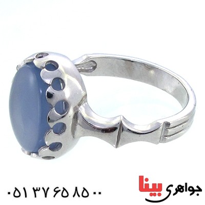 انگشتر عقیق یمنی کبود مرغوب مردانه مدل صفوی جدید _کد:9098