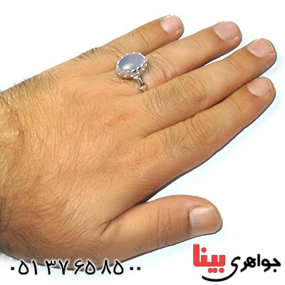 انگشتر عقیق یمنی کبود مرغوب مردانه مدل صفوی جدید _کد:9098