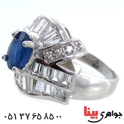 انگشتر یاقوت کبود زنانه رادیوم لوکس مدل شهره _کد:9100