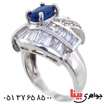 انگشتر یاقوت کبود زنانه رادیوم لوکس مدل شهره _کد:9100