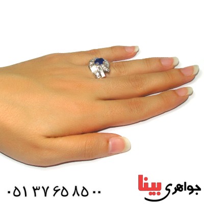 انگشتر یاقوت کبود زنانه رادیوم لوکس مدل شهره _کد:9100